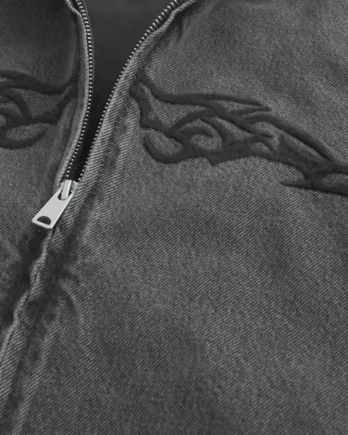 Denim Zip-Up Skater Jacket