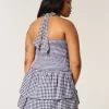 Double-Tier Smocked Halter Skort Dress