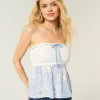 Easy Crochet-Style Fabric Mix Strapless Top