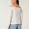 Easy Double Off-the-Shoulder Camo Pattern Sweatshirt