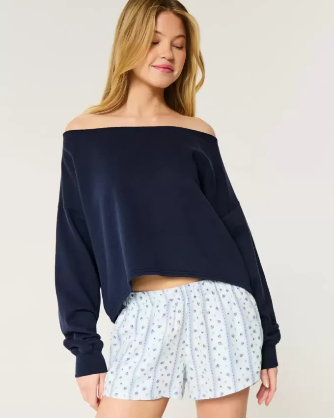 Easy Double Off-the-Shoulder Sweatshirt