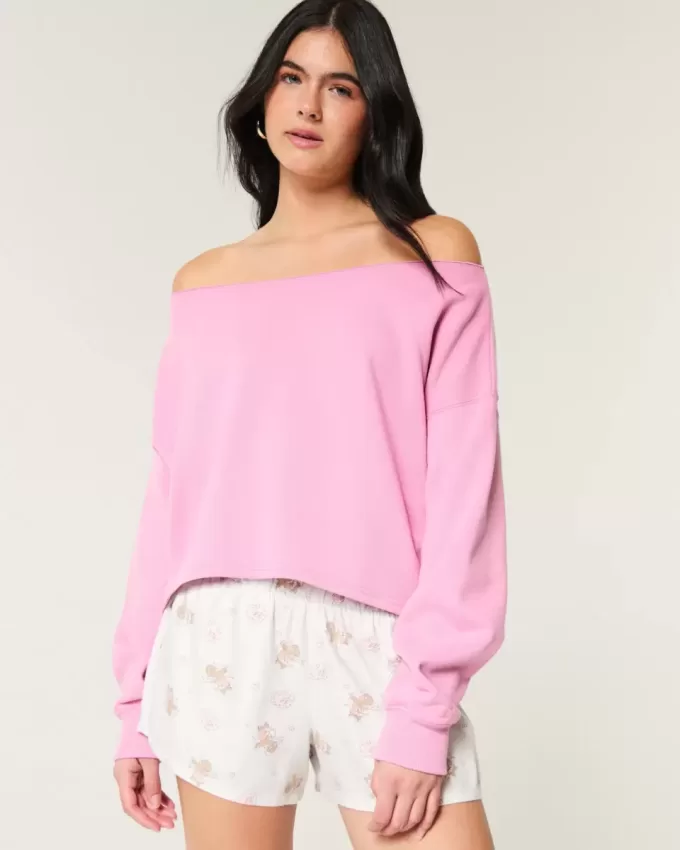 Easy Double Off-the-Shoulder Sweatshirt