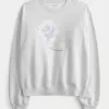 Easy Flower Graphic Crew Sweatshirt