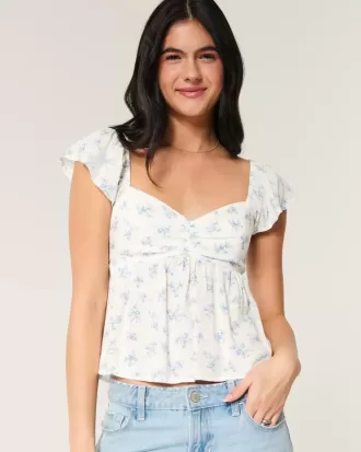 Easy Flutter Sleeve Babydoll Top