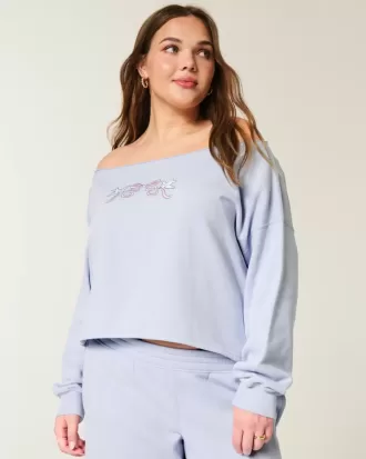 Easy Graphic Double Off-the-Shoulder Sweatshirt