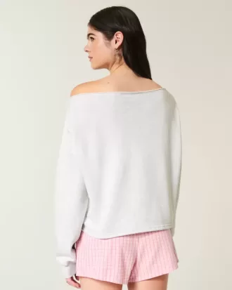 Easy Graphic Double Off-the-Shoulder Sweatshirt
