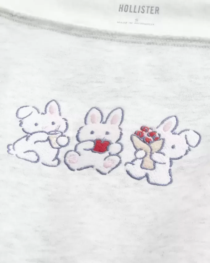 Easy Graphic Double Off-the-Shoulder Sweatshirt