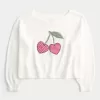 Easy Heart Graphic Off-the-Shoulder Sweater