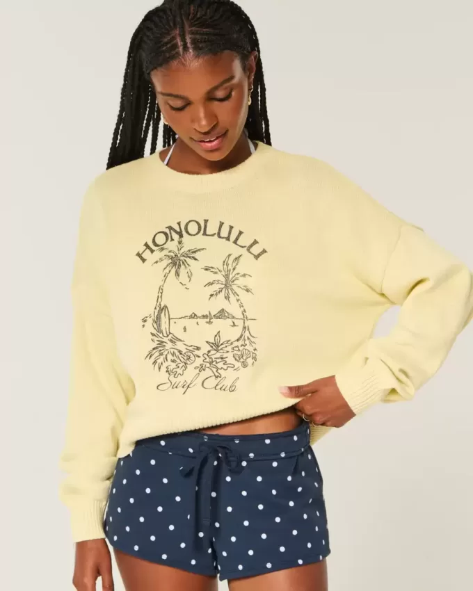 Easy Honolulu Graphic Crew Sweater