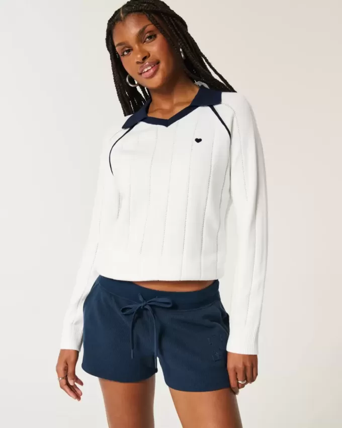 Easy Long-Sleeve Sweater Polo