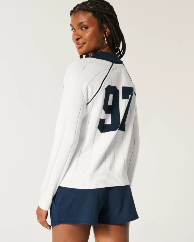 Easy Long-Sleeve Sweater Polo