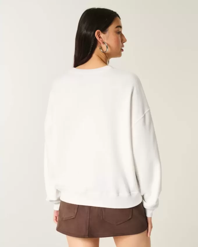 Easy New York Guitar Studded Graphic Crew Sweatshirt