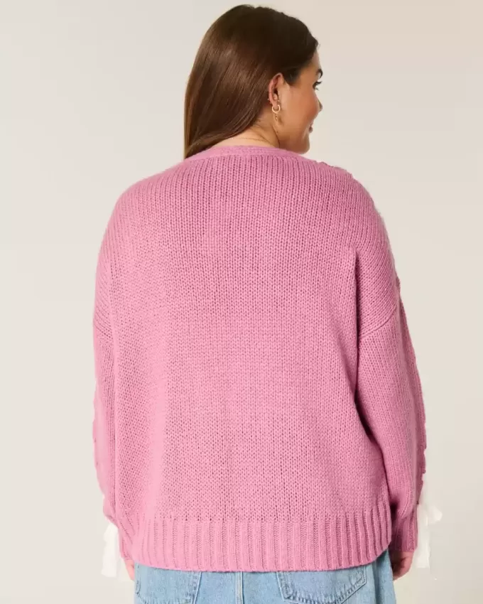 Easy No-Close Lace Sleeve Cardigan