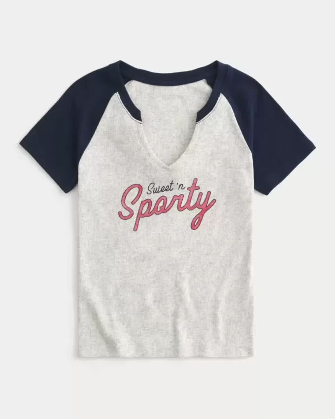 Easy Notch-Neck Sweet ‘n Sporty Graphic Baby Tee