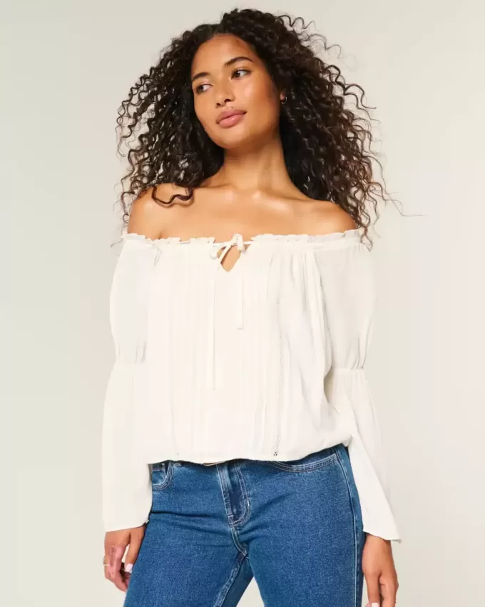 Easy Off-the-Shoulder Long-Sleeve Top