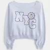 Easy Off-the-Shoulder NYC Graphic Sweatshirt