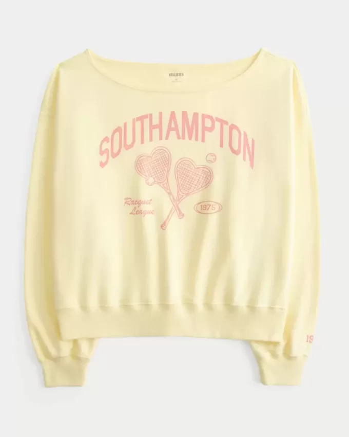 Easy Off-the-Shoulder Southampton Graphic Sweatshirt