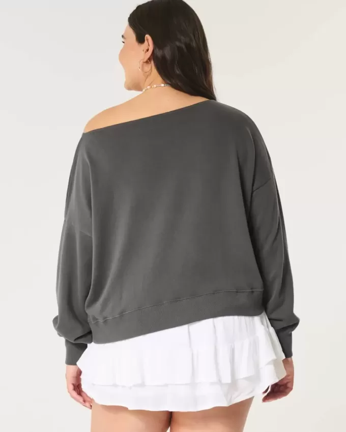 Easy Off-the-Shoulder Terry Sweatshirt