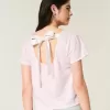 Easy Ribbon Tie-Back Floral Graphic Tee