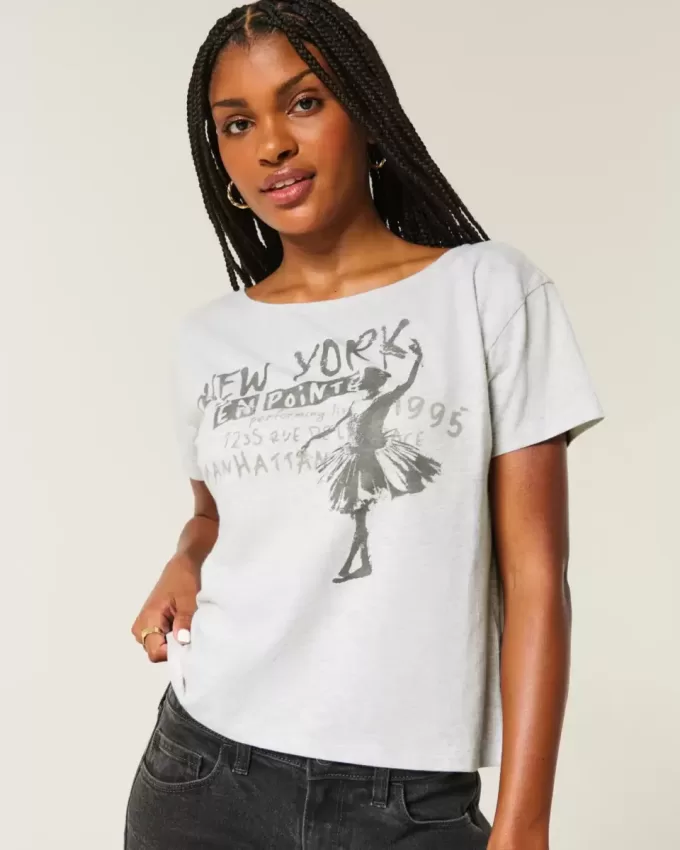 Easy Ribbon Tie-Back New York Graphic Tee