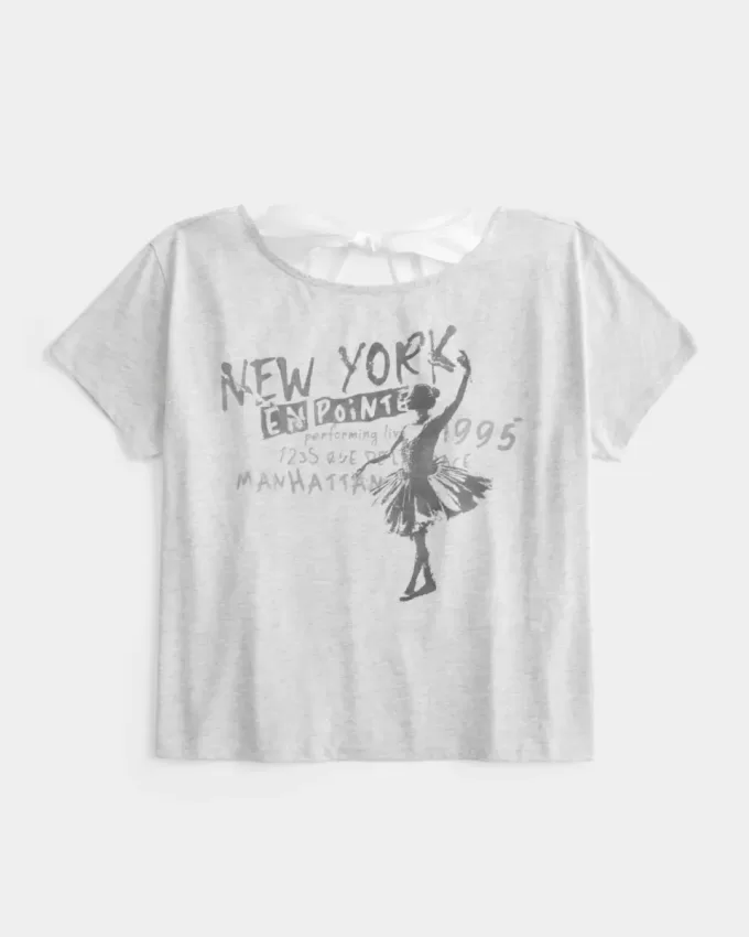 Easy Ribbon Tie-Back New York Graphic Tee
