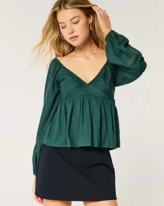 Easy Ruched Bust Babydoll Top