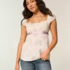 Easy Satin Tie Babydoll Top