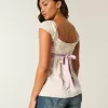 Easy Satin Tie Babydoll Top