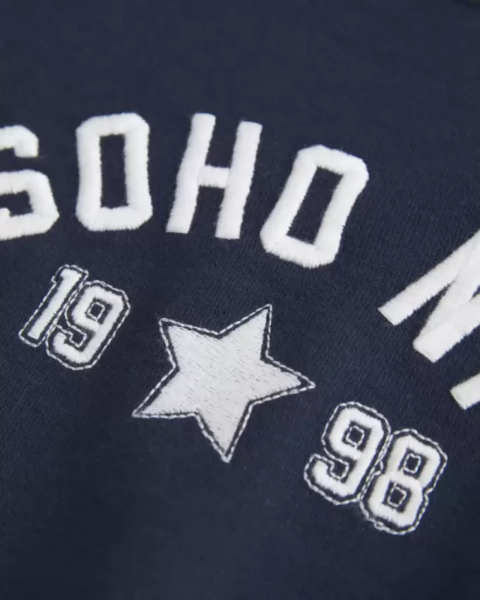 Easy Short-Sleeve Terry Fleece Graphic Sweatshirt