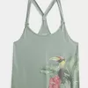 Easy Trend Drop Tropical Bird Graphic Tank