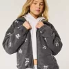 Embroidered Sherpa Fleece Jacket
