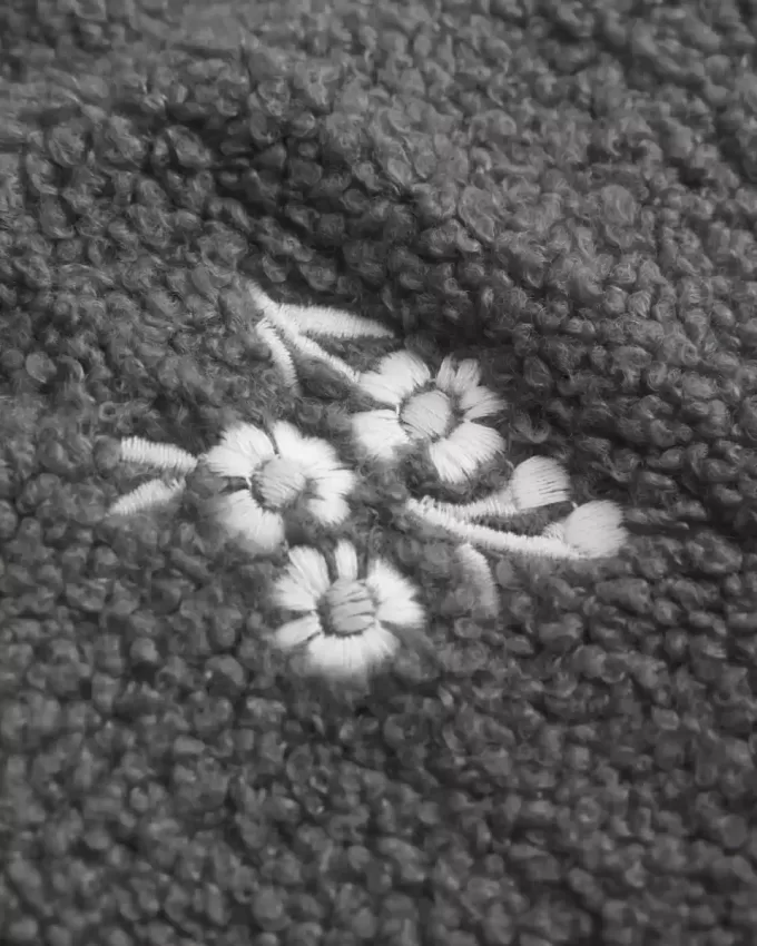 Embroidered Sherpa Fleece Jacket