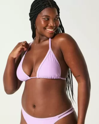 Embroidered Stitch Triangle Bikini Top