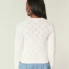Eyelet Crew Cardigan
