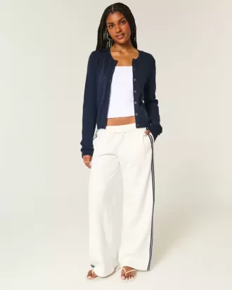 Eyelet Crew Cardigan