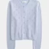 Eyelet Crew Cardigan