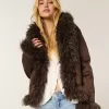 Faux Fur-Lined Faux Shearling Jacket