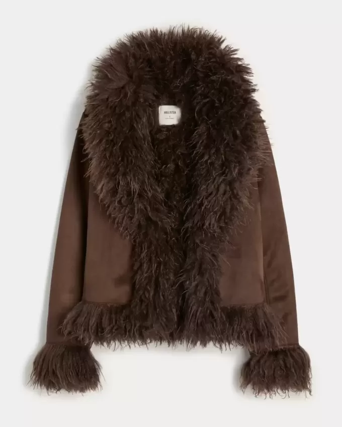Faux Fur-Lined Faux Shearling Jacket