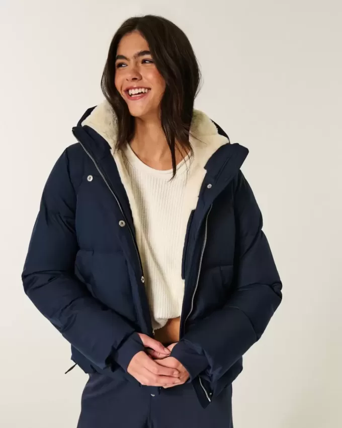 Faux Fur-Lined Puffer Jacket