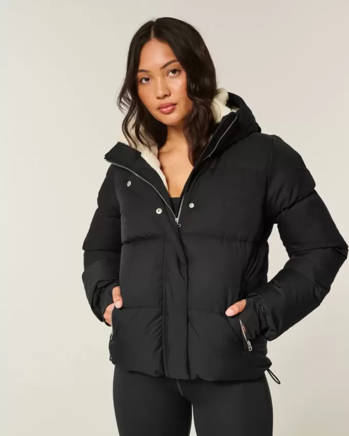 Faux Fur-Lined Puffer Jacket