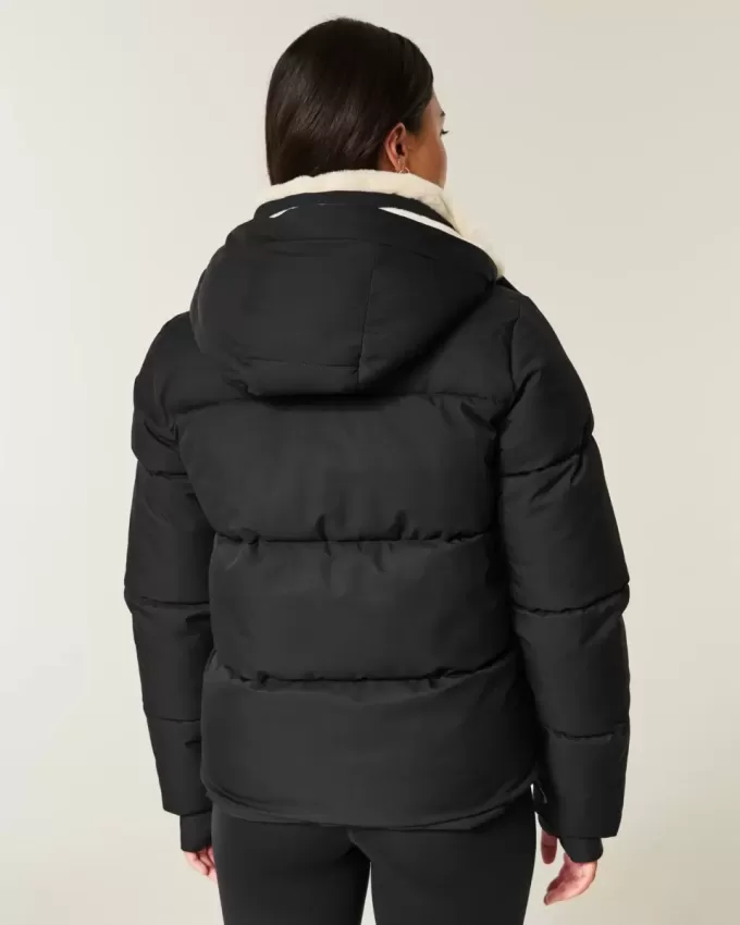 Faux Fur-Lined Puffer Jacket