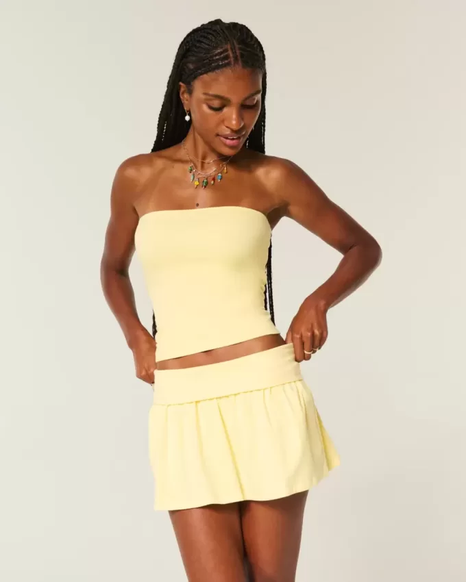 Foldover Knit Mini Skort