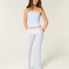 Foldover Waist Knit Flare Pants