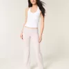 Foldover Waist Knit Flare Pants