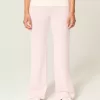 Foldover Waist Knit Flare Pants