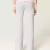 Foldover Waist Knit Flare Pants