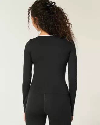 Gilly Hicks Active Tipped Wrap Top