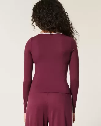 Gilly Hicks Active Tipped Wrap Top