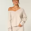 Gilly Hicks Cozy Off-the-Shoulder Bow Sweater
