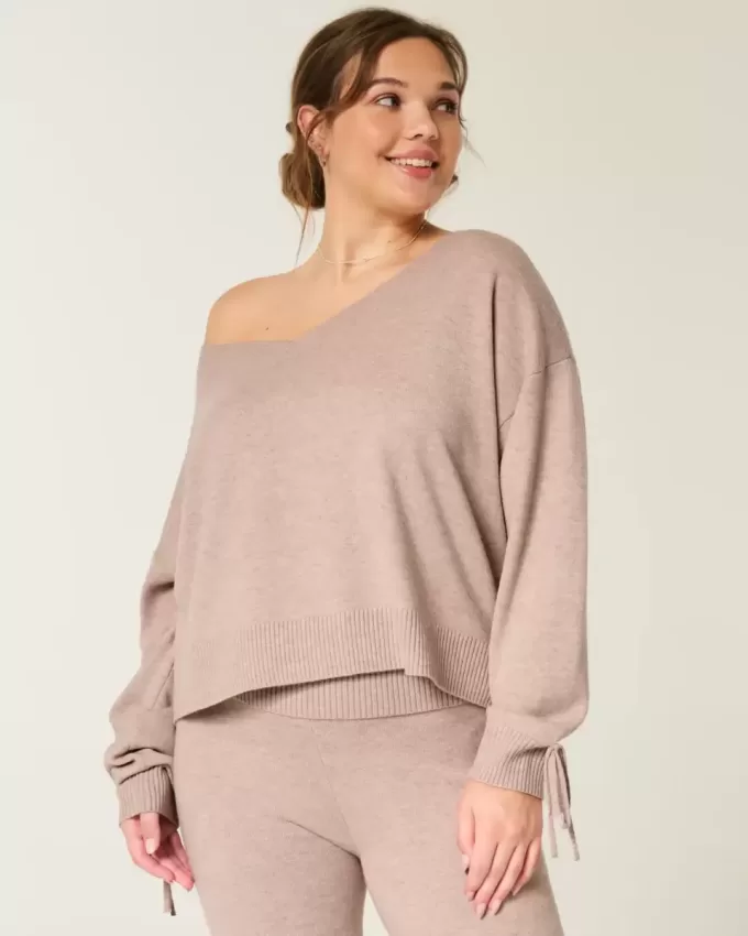 Gilly Hicks Cozy Off-the-Shoulder Bow Sweater